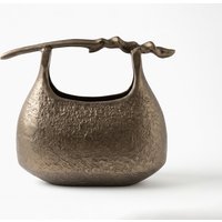 Vase Ramea B43 x T17 x H35 cm Aluminium Aurum Satin Gegossen