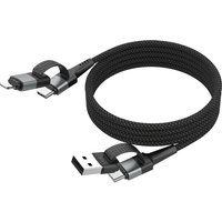 ANSMANN Magnetisches 4in1 Daten- & Ladekabel, 1,2 m, schwarz
