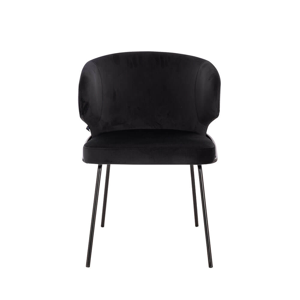 Esszimmerstuhl AMARA Samt - 4er Set Schwarz – Bild 6