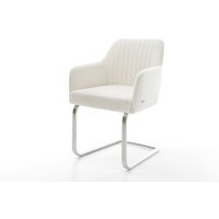Freischwinger Greg-Flex Bouclé Soft Beige Freischwinger flach Edelstahl Taschenfederkern