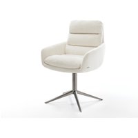 Drehstuhl Abelia-Flex mit Armlehnen Bouclé Soft Beige Fußkreuz Graphit 360 drehbar Wippfunktion