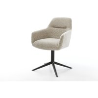 Drehstuhl Pejo-Flex Webstoff Soft Beige Fußkreuz Schwarz 360 drehbar Wippfunktion Taschenfederkern