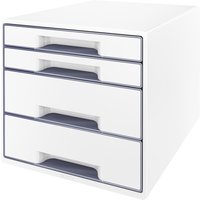LEITZ Schubladenbox WOW CUBE, 4 Schübe, perlweiß/eisblau