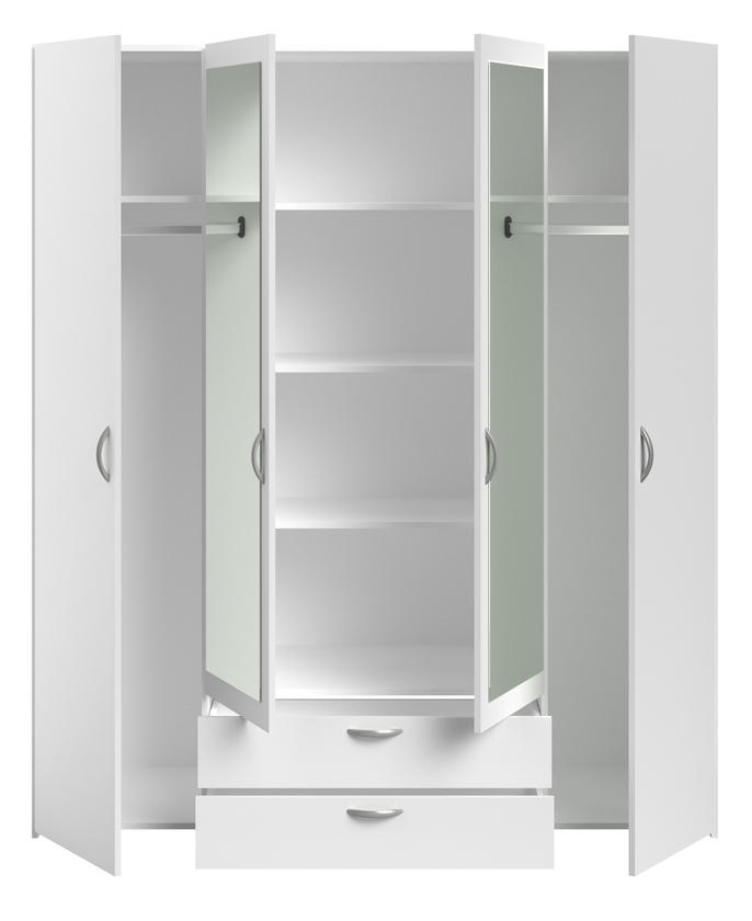 Parisot Kinder-Drehtürenschrank Daily 3 160 x 185 cm weiß – Bild 4