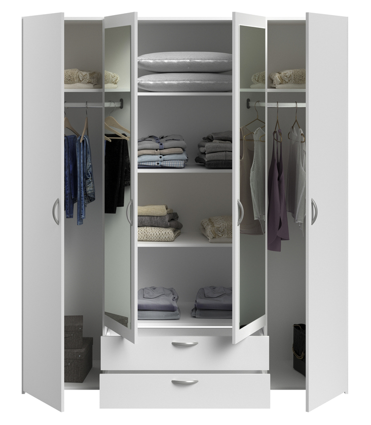 Parisot Kinder-Drehtürenschrank Daily 3 160 x 185 cm weiß – Bild 5