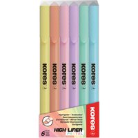 Kores Textmarker-Pen, High Liner Pastell, 6er Etui