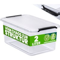 Deuba Aufbewahrungsbox 20x15x12cm 2L transparent stapelbar BPA-frei