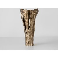 Vase Cortana B31 x T22 x H63 cm Aluminium Champagner Handgemacht