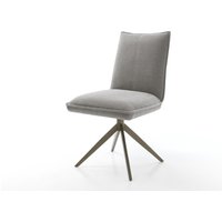 Drehstuhl Lelio-Flex Strukturstoff Soft Grau Kreuzgestell breit Effektfinish Titan 360 drehbar Wippfunktion Taschenfederkern