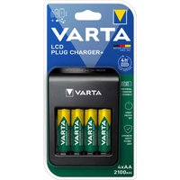 VARTA Ladegerät LCD Plug Charger, inkl. 4 x AA Akkus