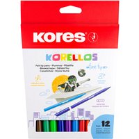 Kores Fasermaler, Korello, fein, 12er Karton-Etui