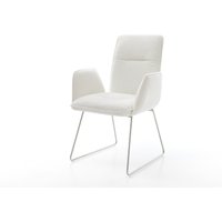 Esszimmerstuhl Vinja-Flex Bouclé Soft Beige Kufengestell Edelstahl