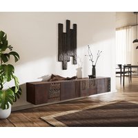 Lowboard Imara 200 cm Mango Braun 4 Türen schwebend