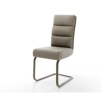 Freischwinger Pela-Flex Echt-Leder Schlamm Freischwinger flach Effektfinish Titan Taschenfederkern