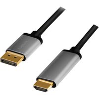 LogiLink DisplayPort - HDMI Kabel, 2,0 m, schwarz/grau