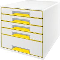 LEITZ Schubladenbox WOW CUBE, 5 Schübe, perlweiß/gelb – Bild 2
