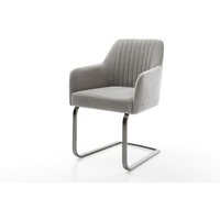 Freischwinger Greg-Flex Strukturstoff Soft Grau Freischwinger flach Graphit Taschenfederkern