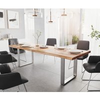 DELIFE Edge Esstisch Akazie Edelstahl