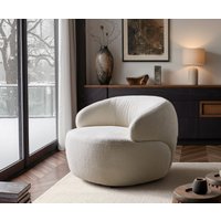 DELIFE Nova Loungesessel Bouclé Beige – Bild 2