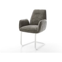 Freischwinger Zoa-Flex Bouclé Soft Schlamm Freischwinger flach Weiß Taschenfederkern