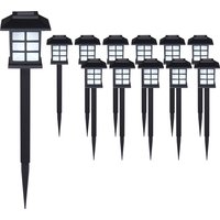 monzana LED Solarleuchten 12er-Set Schwarz
