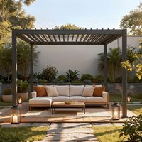 Lamellenpavillon ROVAS Anthrazit 300 x 300 cm