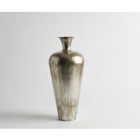 Vase Marvella B27 x T27 x H64 cm Metall Platin Aurum Handgemacht