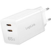 LogiLink USB-Steckdosenadapter, 2x USB-C PD, weiß, 65 Watt