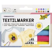 folia Textilmarker, 12er Set, farbig sortiert – Bild 2