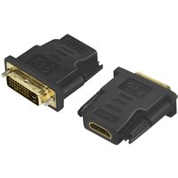 LogiLink HDMI Kupplung - DVI-D 24 1 Stecker Adapter, schwarz