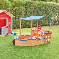 Sandkasten Schiffsoptik mit Bank MATSCHEKISTE - 160 x 78 cm – Bild 2