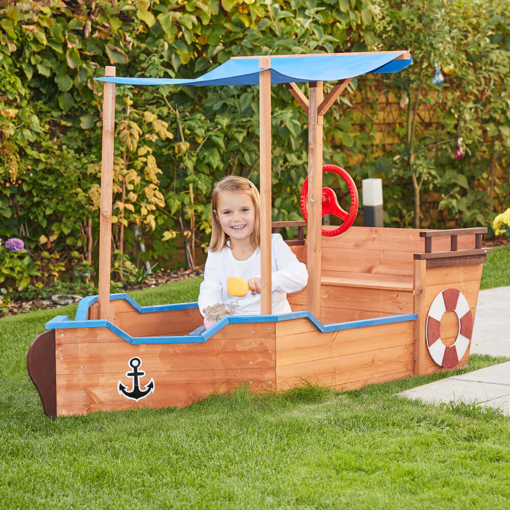 Sandkasten Schiffsoptik mit Bank MATSCHEKISTE - 160 x 78 cm – Bild 3