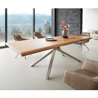 DELIFE Edge Esstisch Akazie Edelstahl