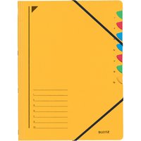 LEITZ Ordnungsmappe, DIN A4, Karton, 7 Fächer, gelb