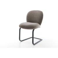 Freischwinger Nube-Flex Strukturstoff Soft Taupe Freischwinger flach Schwarz Taschenfederkern – Bild 2
