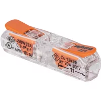 WAGO 221-2411 Hebel-Durchgangsklemme 1-polig, 0,2 4 mm, transparent, kompakte Verbindungsklemme für massive & flexible Leiter