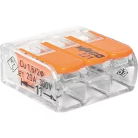 WAGO 221-413 COMPACT Verbindungsklemme 3-polig, transparent, 0,02 4 mm, 450 V / 32 A – Bild 2