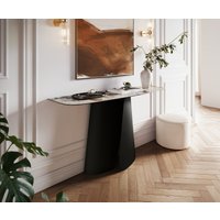 Konsolentisch Edge Boot 140x40 cm Keramik Patagonia Poliert Livos Metall Schwarz