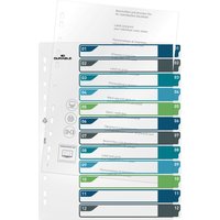 DURABLE Kunststoff-Register, Zahlen, A4, 12-teilig, 1 - 12