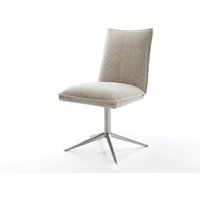 Drehstuhl Lelio-Flex Webstoff Soft Beige Fußkreuz Edelstahl 360 drehbar Wippfunktion Taschenfederkern