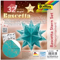 folia Faltblätter Bascetta-Stern, türkis / bedruckt – Bild 2