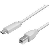 LogiLink USB 2.0 Kabel, USB-C - USB-B Stecker, 1,0 m, grau