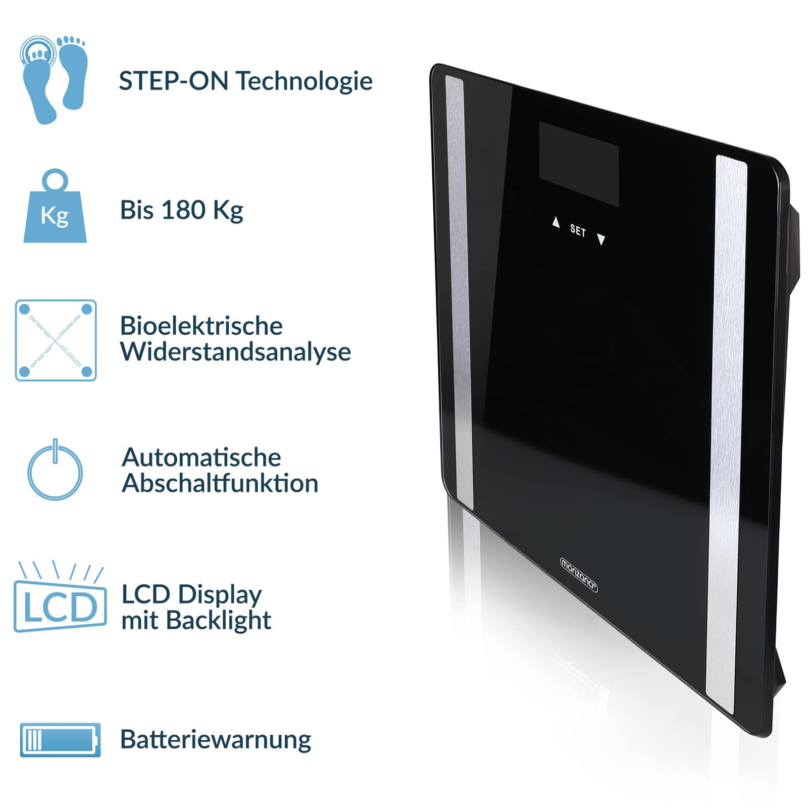 monzana 106475 Personenwaage schwarz – Bild 2
