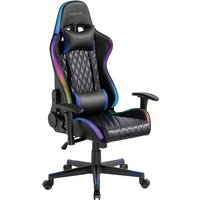 LogiLink Gaming-Stuhl, Kopf- & Lendenwirbelstütze, schwarz