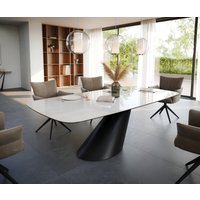 Esstisch Edge Boot 240x120 cm Keramik Onyx Champagne Cono Metall Schwarz