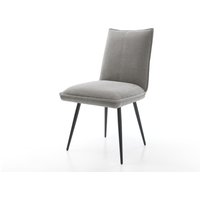 Esszimmerstuhl Lelio-Flex Strukturstoff Soft Grau 4-Fuß konisch Schwarz Taschenfederkern – Bild 2