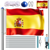 monzana® Fahnenmast Alu 650cm inkl Spanien-Flagge