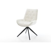 Drehstuhl Taimi-Flex Bouclé Soft Beige Kreuzgestell breit Schwarz 360 drehbar Wippfunktion