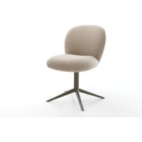 Drehstuhl Nube-Flex Bouclé Schlamm Fußkreuz Effektfinish Titan 360 drehbar Wippfunktion Taschenfederkern
