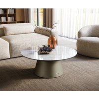 Couchtisch Edge Rund 90x90 cm Keramik Onyx Pearl Borna Effektfinish Titan